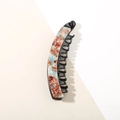 Chic acetate banana hair clip with blue and brown marble texture on a white base - #4 Green Brown (13cm)