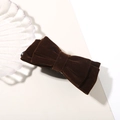 Dark brown velvet bow banana hair clip for elegant high ponytail styling in autumn - Individual Packaging / Dark Coffee - Bow Style