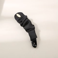 Klassische schwarze Satin-Bananenspange mit elegantem Vintage-Gold-Metallakzent - Gefaltet / Einzelverpackung / Schwarz