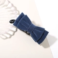 Navy blue velvet bow banana clip for high ponytail, elegant hair accessory for women - Individual Packaging / Navy Blue-Ribbon Bow