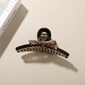 Haarklammer mit Leopardenmuster-Schleife in Schwarz für elegantes Haarstyling - Lose (Ohne Verpackung) / Schwarz Leopard Schleife (Ohne Verpackung)