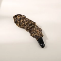 Barrette banane à motif léopard en velours plissé élégant pour une queue de cheval - Leopard Print - Pleated