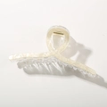 French mermaid style cloud claw clip in champagne cream with pearl luster finish - Mermaid Yellow Cross Style
