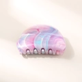 Pink blue and purple gradient marble acetate hair claw clip with semi-circular design - Purple Dumpling Style