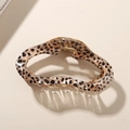 Molla per capelli in acetato con stampa leopardata e molla in metallo dorato - Sfuso (senza imballaggio) / Leopardo Bianco