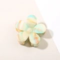 Elegante molletta per capelli a fiore in acetato marmorizzato menta e arancio - Stile Fiore / Marmo Colorato