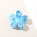 Blue gradient marble flower hair claw clip with glossy finish for elegant styling - Blue Floral Style