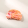 Minimalist marble pattern large hair claw clip in warm orange and cream tones - Orange Red Marble Dumpling Style