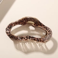 Pinza per capelli in acetato leopardato con design aerodinamico e molla in metallo oro - Sfuso (senza imballaggio) / Leopardo Caffè