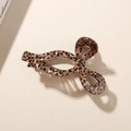 Pinza para el pelo de acetato con estampado de leopardo y elegante diseño de lazo - Embalaje Individual / Pinza de Garra Lazo Leopardo Café