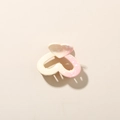 Molla per capelli a cuore con sfumatura da crema a rosa e motivo a macchie bianche - Confezione sfusa / Sfumatura Giallo Rosa