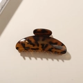 Pince à cheveux motif léopard écaille de tortue de forme croissant pour coiffage chic - Demi-cercle Style / Léopard Jaune Brillant