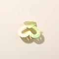 Pinza per capelli a cuore con sfumatura giallo-verde e motivo a macchie d'inchiostro - Confezione sfusa / Sfumato Giallo Verde