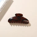 Pince à cheveux demi-cercle élégante avec motif en écaille de tortue marron foncé - Demi-cercle Style / Léopard Rouge Brillant