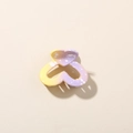 Pinza per capelli a cuore stile dopamina con sfumatura giallo-viola e macchie - Confezione sfusa / Sfumato Giallo Viola