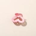 Pinza per capelli a cuore rosa con motivo a spruzzi bianchi e finitura opaca - Confezione sfusa / Rosa Sfumato