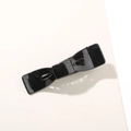 Barrette à cheveux nœud noir en acrylique brillant avec finition miroir minimaliste - Emballage en vrac / Noir Brillant