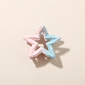 Pink and blue gradient star hair claw clip with white dots on a beige background - Gradient Blue Pink