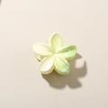 Floral claw hair clip with yellow and green gradient and white speckled pattern - Plumeria (4.5cm) / Gradient Yellow Green / Bulk Packaging