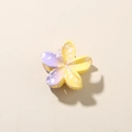 Floral hair claw clip with purple and yellow gradient and white speckle pattern - #3 Gradient Yellow-purple - 4.5cm Frangipani / Bulk Packaging