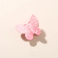 Pinza per capelli a farfalla rosa con trama a macchie bianche e finitura in resina - Confezione sfusa / Rosa Sfumato