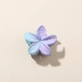 Plumeria hair claw clip in blue and purple gradient finish with white speckle pattern - Gradient Blue Purple (Frangipani)