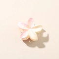 Pink and yellow gradient plumeria flower claw clip with artistic white speckle texture - Plumeria (4.5cm) / Gradient Yellow Pink / Bulk Packaging