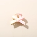 Pink and yellow gradient bow hair claw clip with white splatter dots in matte finish - 4.5CM / Gradient Yellow Pink Bow / Bulk Packaging