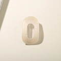 Elegant oval cutout hair claw clip with pearlescent beige marble acetate finish - Bulk Packaging / Pearlescent Yellow