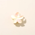Pink and yellow gradient frangipani flower hair claw clip with a 2.5cm small design - 2.5cm Plumeria / Glossy Cream White