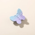 Pince à cheveux papillon avec dégradé bleu-violet et motifs de taches blanches - Papillon Dégradé Bleu-violet N° 6 - 4 Cm / Emballage en Vrac