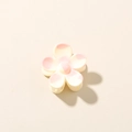 Molletta per capelli a fiore da 2,5cm in resina bianca e rosa per acconciature - Piccolo / Bianco Latte Lucido Macchiato Rosa