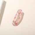 Barrette ovale en acétate rose à texture marbrée avec fermoir en métal doré - Emballage Individuel / Marbre Rouge (Long Ovale)