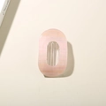 Pink marble texture acetate hair claw clip with elegant oval hollow out design - Individual Packaging / Mermaid Pink