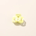 Mini hair claw clip in yellow and white marble pattern with sweet bow-shaped design - Glossy Light Yellow