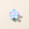 Sweet 2.5cm small plumeria hair claw clip with light blue and pink tie-dye finish - Small / Glossy Blue Pink Gradient