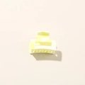 Minimalist square marble hair claw clip in beige and yellow matte finish - Small Rectangular Style / Glossy Light Yellow
