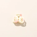 Mini 2.5cm cream white and pink frangipani flower hair claw clip with metal spring - Glossy Cream White