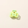 Small 2.5cm plumeria flower hair claw clip with yellow and green marble texture finish - Glossy Matcha Green