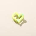 Piccola molletta per capelli a cuore 2,5cm con trama marmorizzata giallo-verde - Verde Matcha Lucido