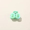 Sweet mint green and light blue gradient mini hair claw clip with floral petal cutout - Glossy Emerald Green
