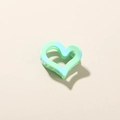 Molletta per capelli a cuore da 2,5 cm con motivo a scacchi blu e verdi - Verde Smeraldo Lucido