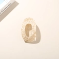 Barrette à cheveux ovale en acide acétique avec texture marbre crème et découpe évidée - Emballage en vrac / Marbre Crème (Ovale)