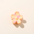 Sweet 2.5cm plumeria flower hair claw in yellow with pink gradient resin finish - Small / Glossy Orange Red Gradient