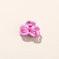 Pink and purple spotted mini bow hair claw clip with sweet floral pattern and spring - Glossy Purple