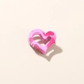 Pink and magenta marble heart hair claw clip with a glossy finish for women - Glossy Purple