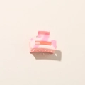 Petite pince à cheveux effet marbre rose avec design de fleur en résine douce - Style Rectangulaire Petit / Rose Coréen Brillant