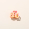 Pink and orange marble acrylic kitty bow hair claw clip for elegant hairstyles - Glossy Orange Red
