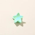 Pinza per capelli a stella verde menta con texture marmorizzata blu accessorio - Verde Giada Lucido (4)