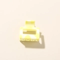 Gelb marmorierte 2,5 cm rechteckige Haarklammer mit modernem Ausschnitt-Design - Glänzend Hellgelb - 2,5 cm Quadratisch